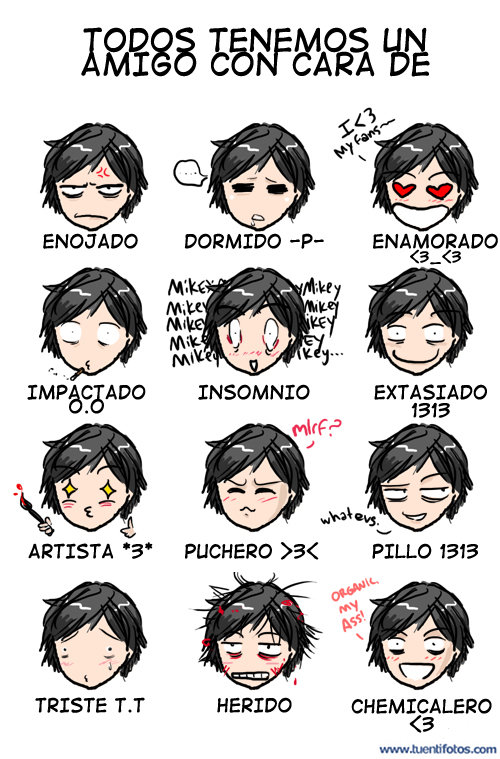 Dibujos de Doce Caras De Amigos