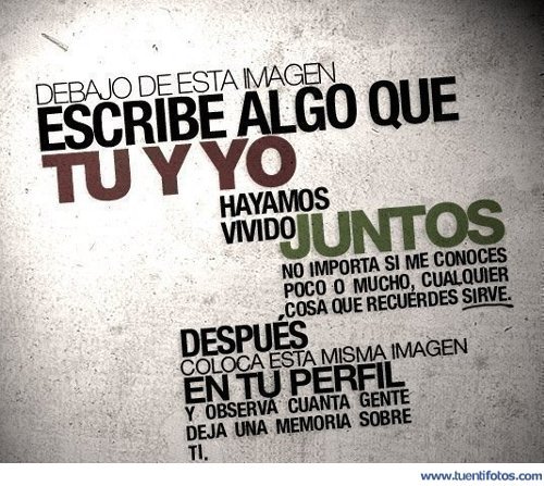Textos de Escribe Algo Que Tú Y Yo