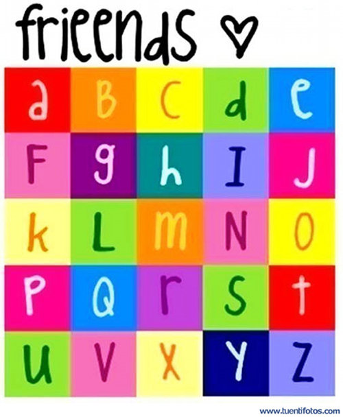 Objetos de Friends Cada Letra