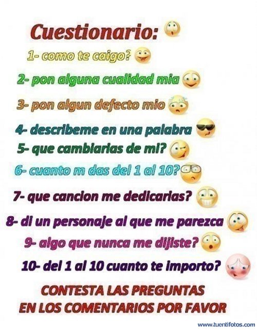 Textos de Imagen Cuestionario Amigos