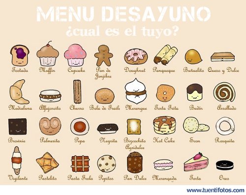 Objetos de Menu De Desayuno