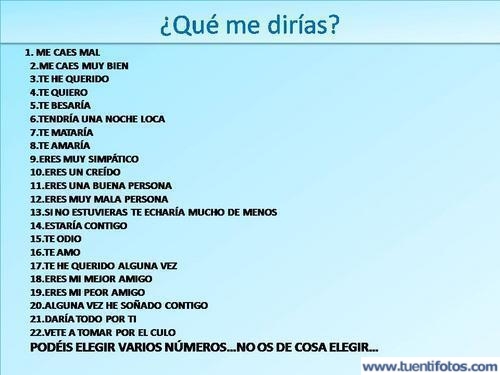 Textos de Que me dirías