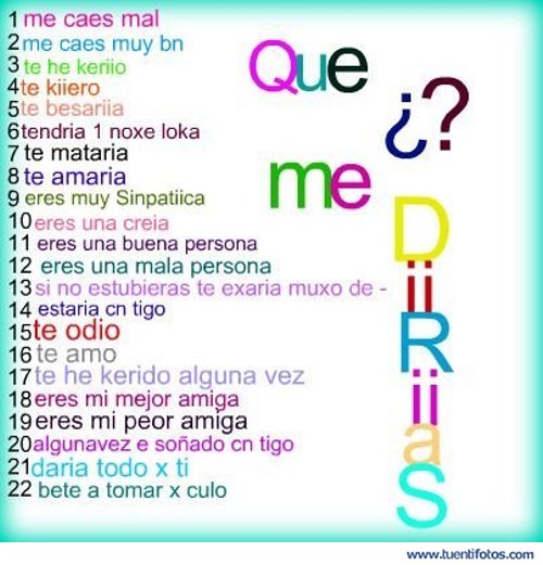 Textos de Que Me Dirías 22
