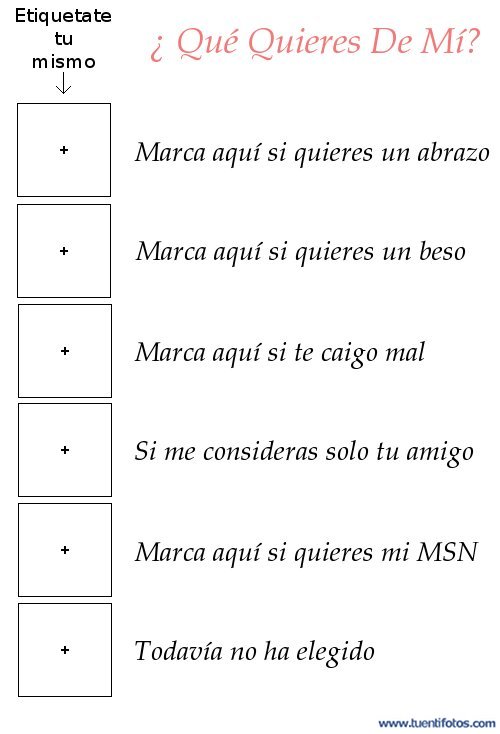 Textos de Que Quieres de Mi