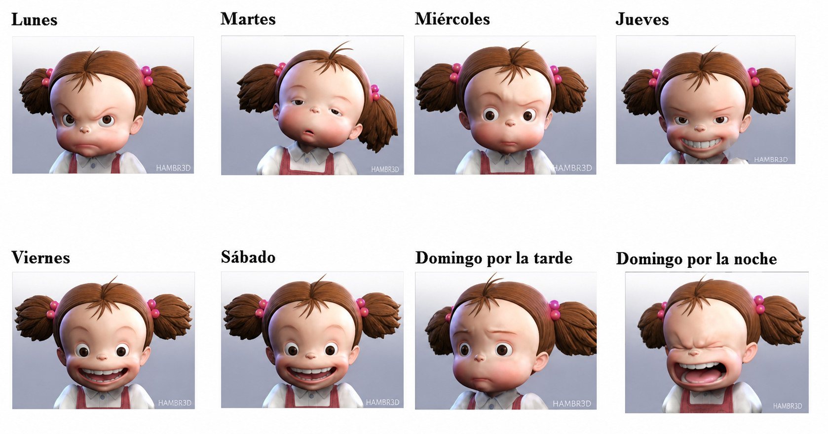 Dibujos de Siete Días De La Semana