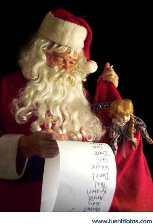 Navidad de Papá Noel Revisando La Lista