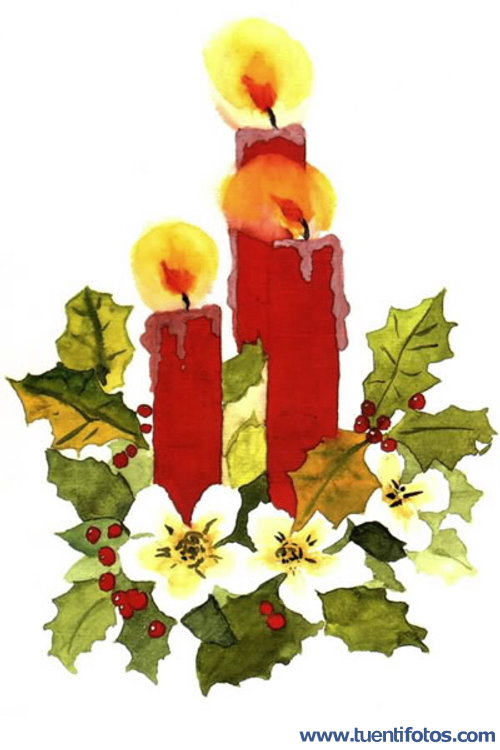 Navidad de Velas de Navidad pintadas