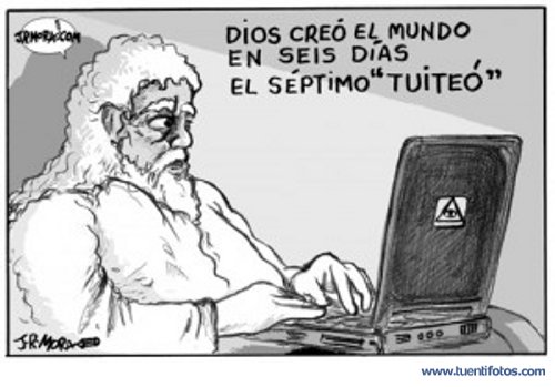 Dibujos de Dios Tuiteando
