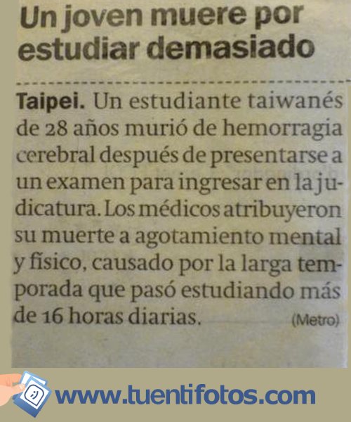 Textos de Estudiar Demasido Mata