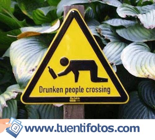 Señales de Personas Borrachas Cruzando