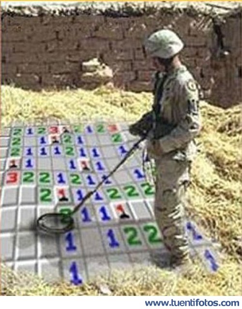 Bromas de Soldado Buscando Minas