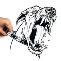 Miniatura de Perro Dibujado Que Muerde