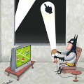 Miniatura de Batman Viendo El Fútbol